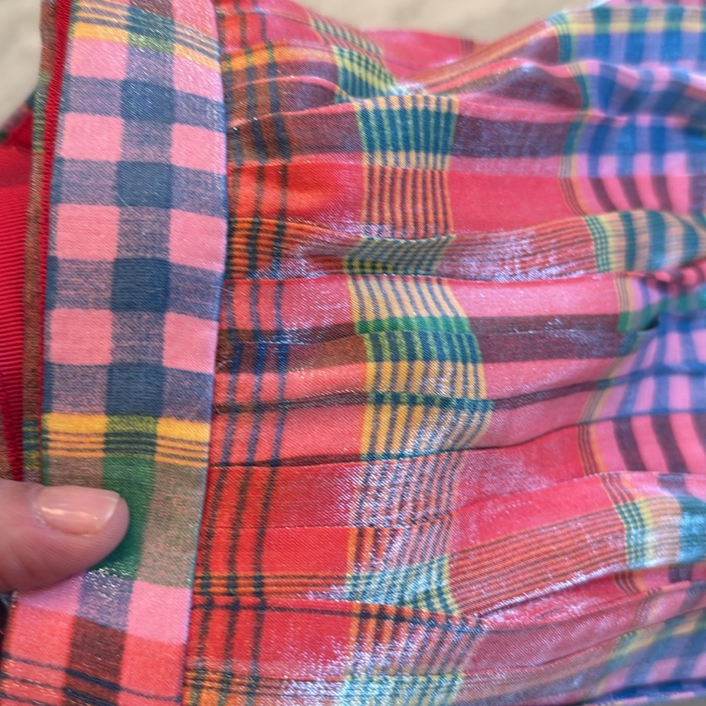 J Crew Colorful Shimmery Plaid Midi Skirt - size 6 - Picture 3 of 7